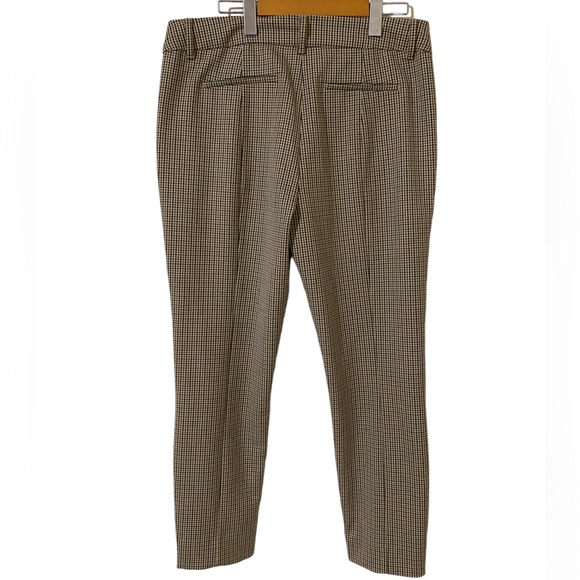 Denver Hayes Brown Black Cream Houndstooth Print Trouser Pants Women Size 10x27 - Picture 2 of 12